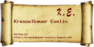 Kresselbauer Evelin névjegykártya